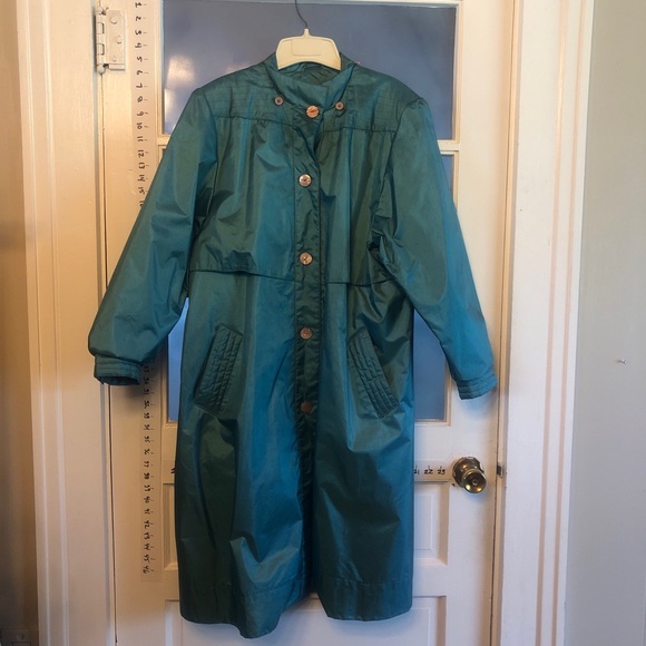 Chiango Teal Coat with Button Accents - Picture 1 of 10